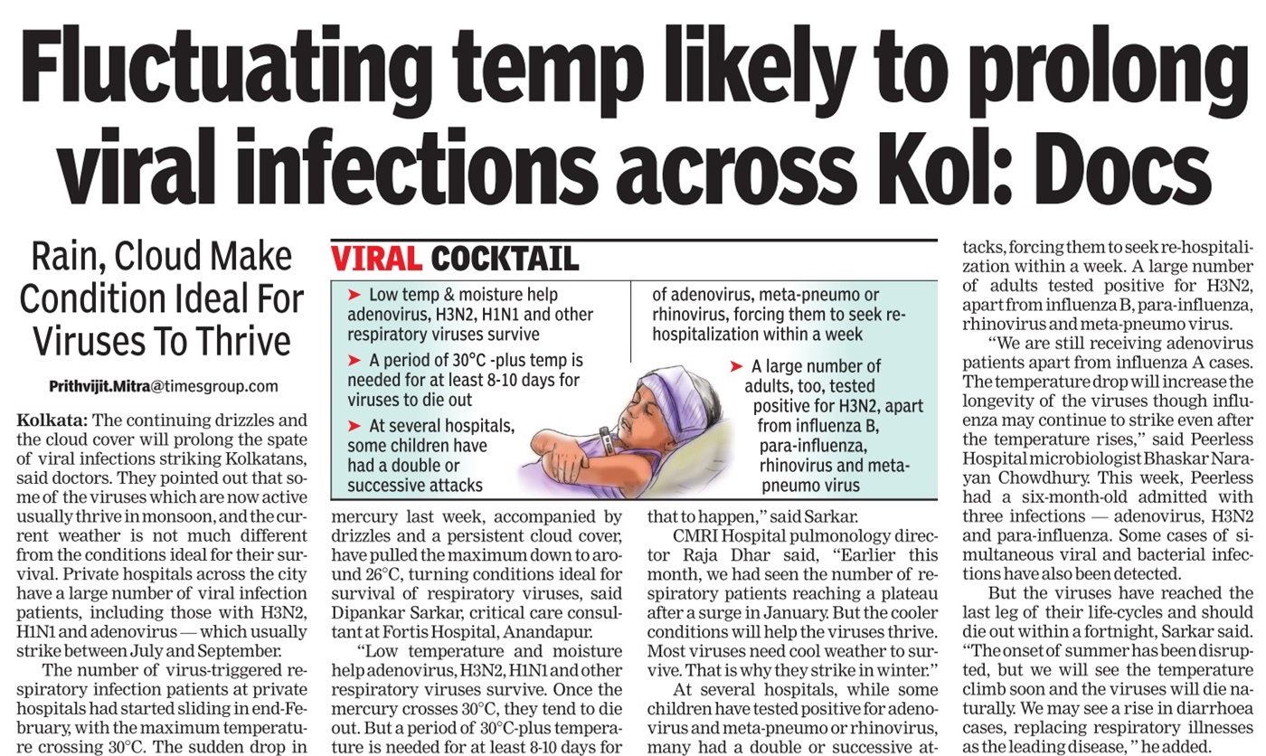 Fluctuating temp likely to prolong viral infections across Kol: Doctors